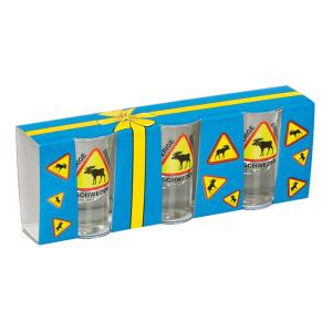 Shotglas Älgvarning, 3-p