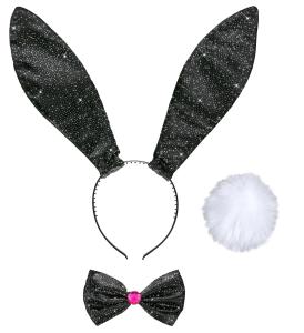 Black Glitter Bunny