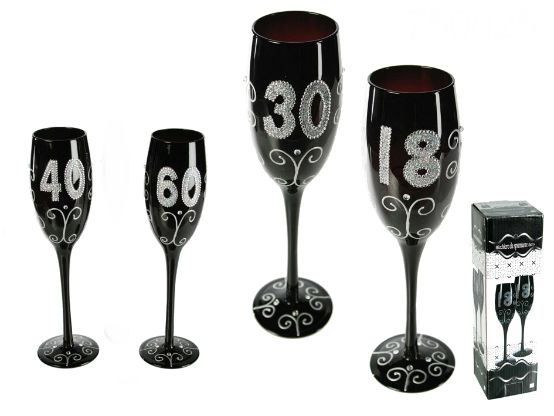 Champagneglas med siffor