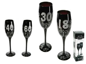 Champagneglas med siffor