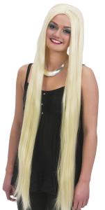 Blond extra lång peruk
