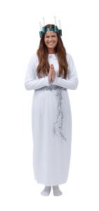 Lucialinne Vuxen storlek med krage, ärmmuddar med spätts