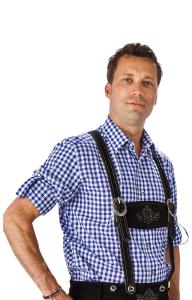 Oktoberfest Skjorta Blå-vit Rutig