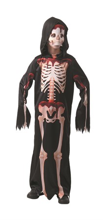 Blodig skelettdräkt barn