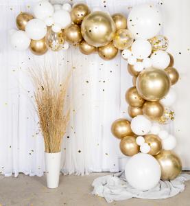Ballongbåge Guld & Vit