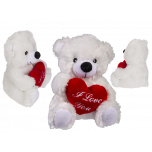 Vit nalle med hjärta