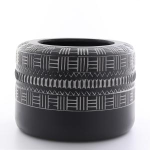 Afrikakruka rund brunvit 30x30x21cm