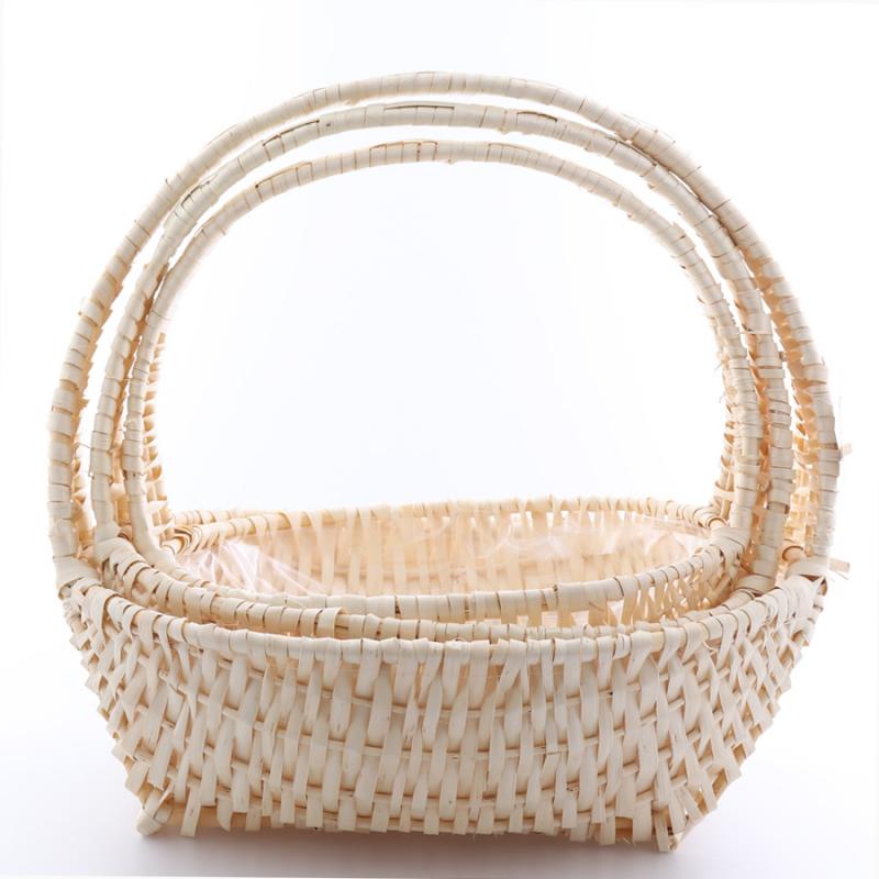 Båtkorg, S/2 natur grepe 42x33x14,36x30x12cm