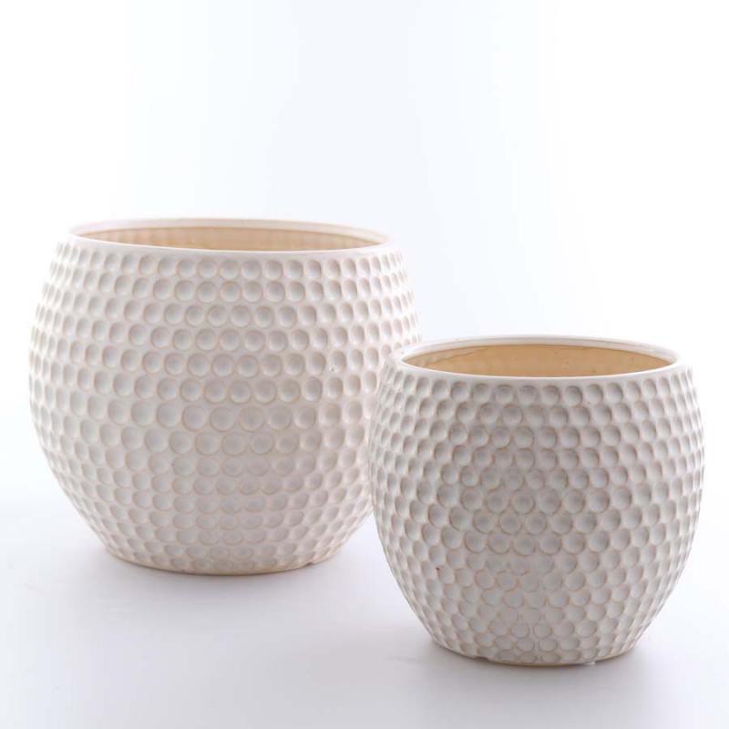 Kruka set/2 Bubbles stora vit 30x25 25x23cm