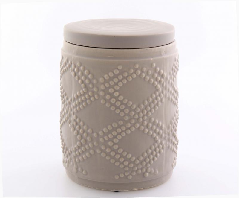 förvaringsburk med lock 14x18cm grå