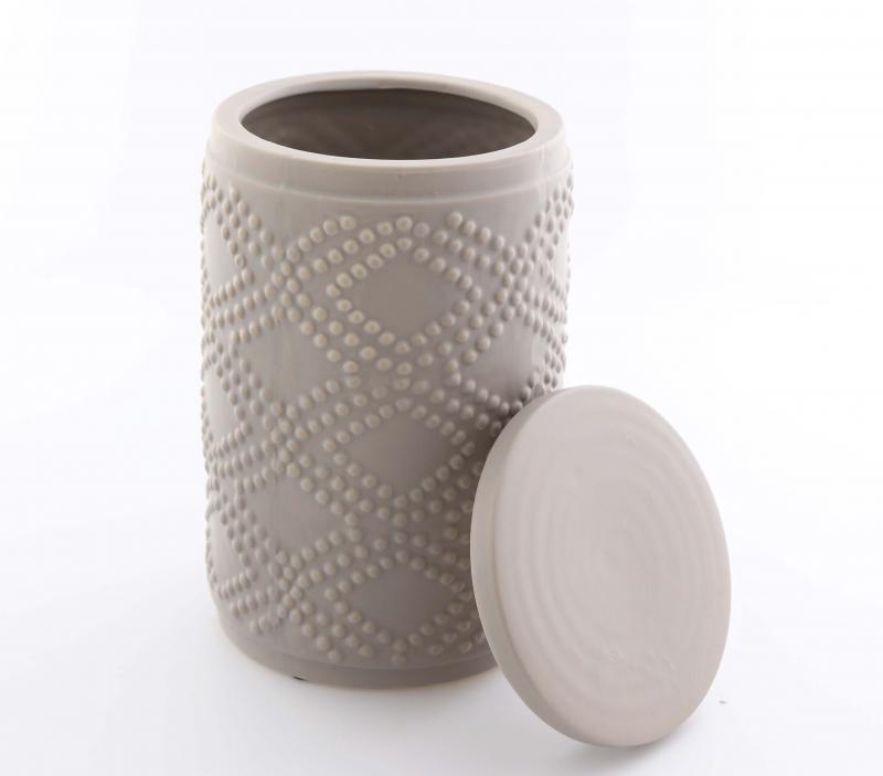 förvaringsburk med lock 17x26cm grå