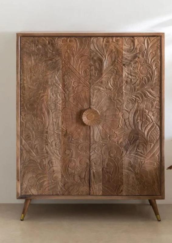 FLORES HAND-CRAVED WOODEN CABINET