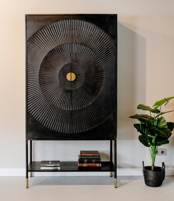 Averio Wooden Cabinet With Metal Legs