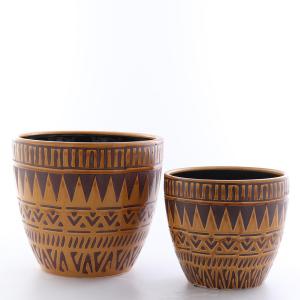 Kruka kairo set/2 stor gulbrun 26x24,20x18cm