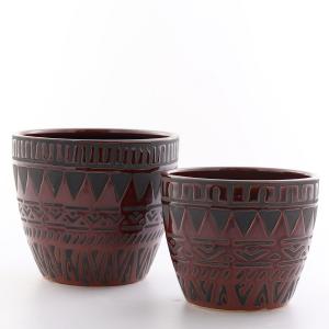 Kruka kairo set/2 liten brun/svart 17x15,14x12cm