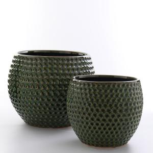 kruka Set/2 Bubbles stora grön 30x25 25x23cm