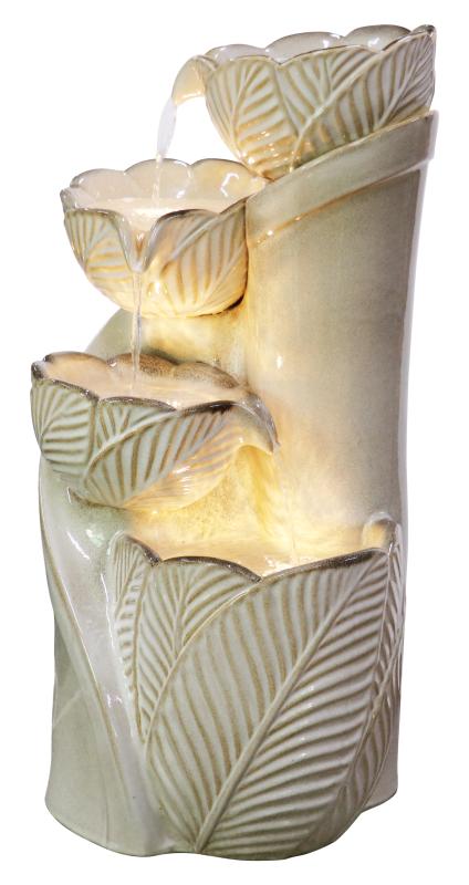 Keramik fontän 3 nivåer vit 75 cm