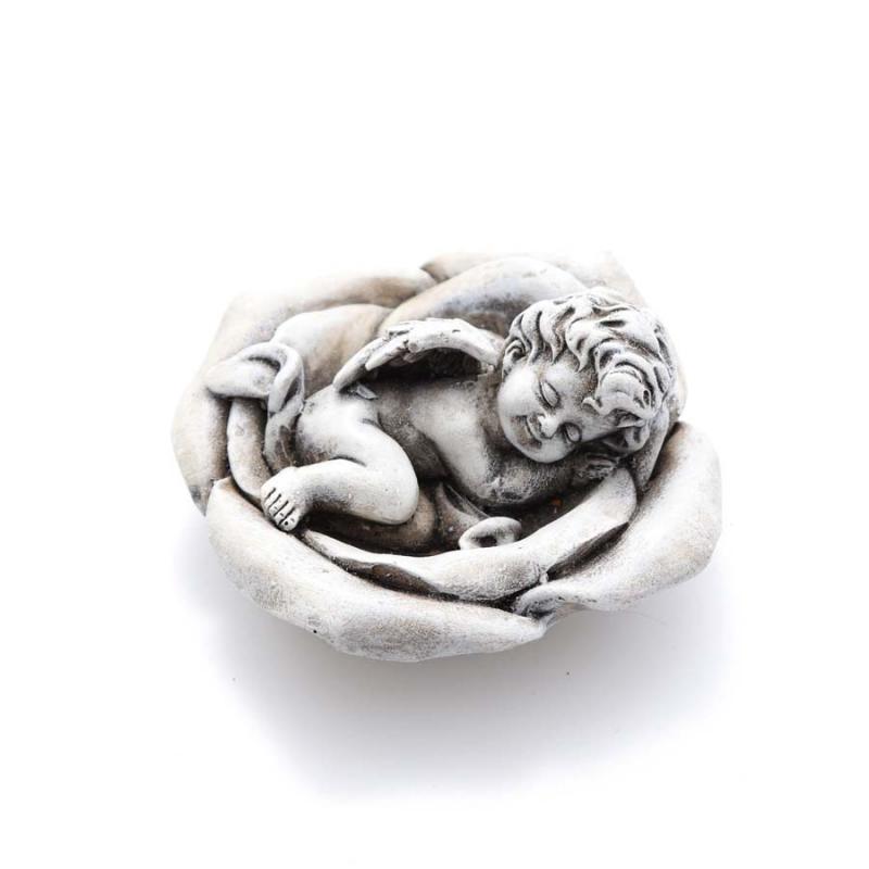 Ängel i ros poly 8x4cm grey