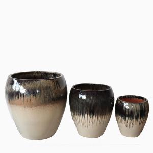 Kruka Vietnam set3 oval blackcream 52x52,37x42,28x32cm