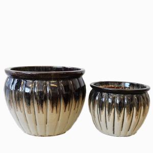 Kruka Vietnam set2 vågig blackcream D42xH33 D31xH26