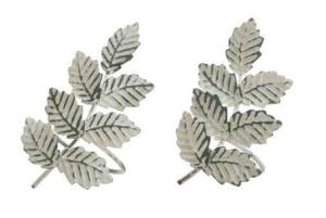 Servettringar Löv Vit Frost