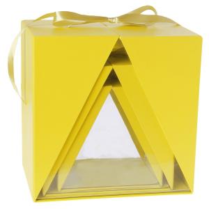 Presentboxar Neon Med Fönster Gul