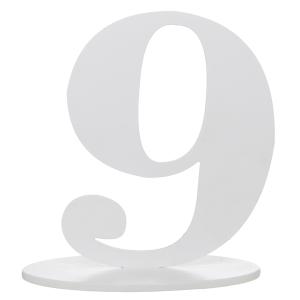 Siffra 9 På Fot Vit