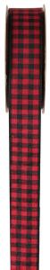 Taftband Skotskruta Röd Svart