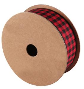 Taftband Skotskruta Röd Svart