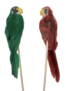 Papegojor Blomsticks Röd & Grön