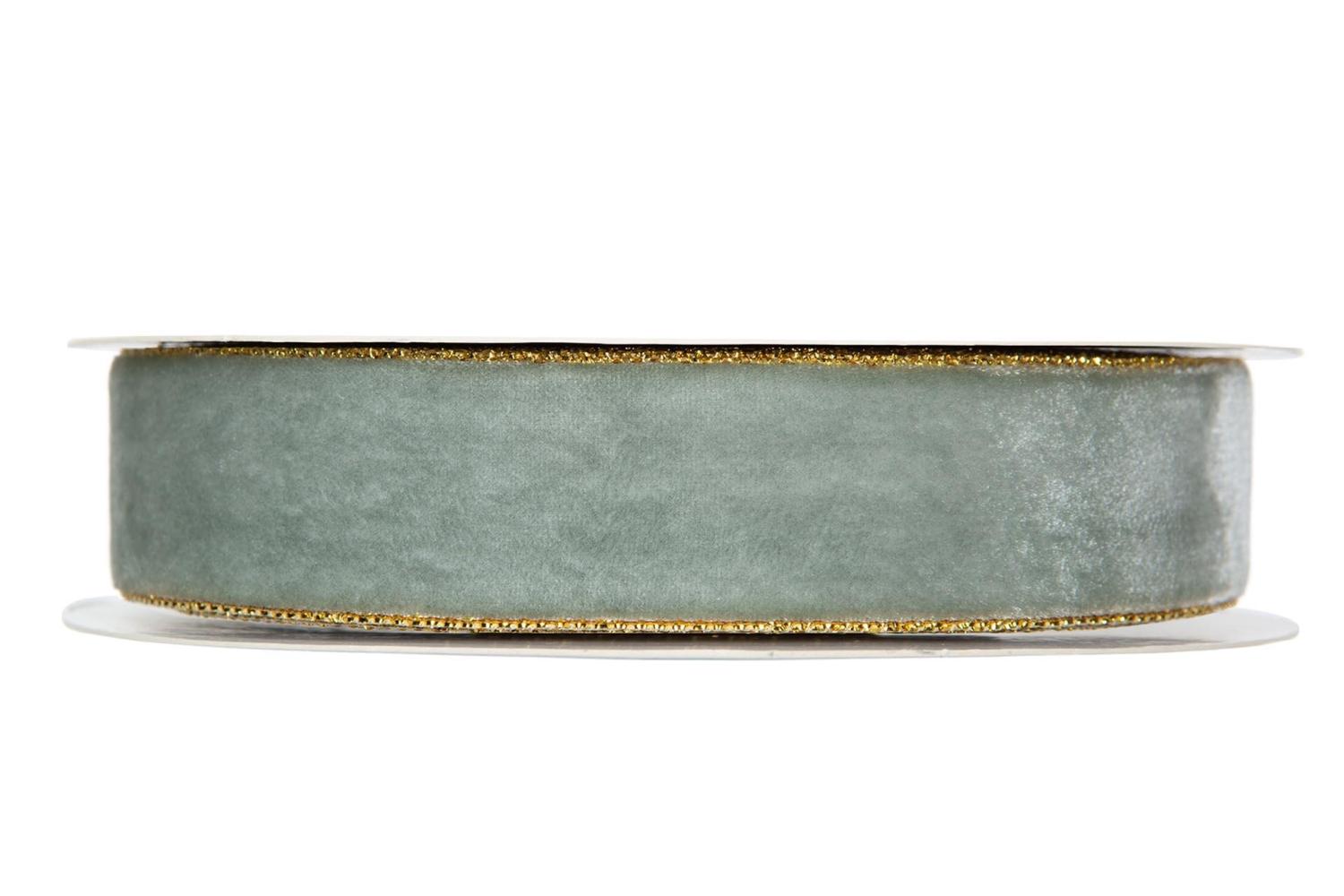 Sammetsband Bambi Antikblå Guld
