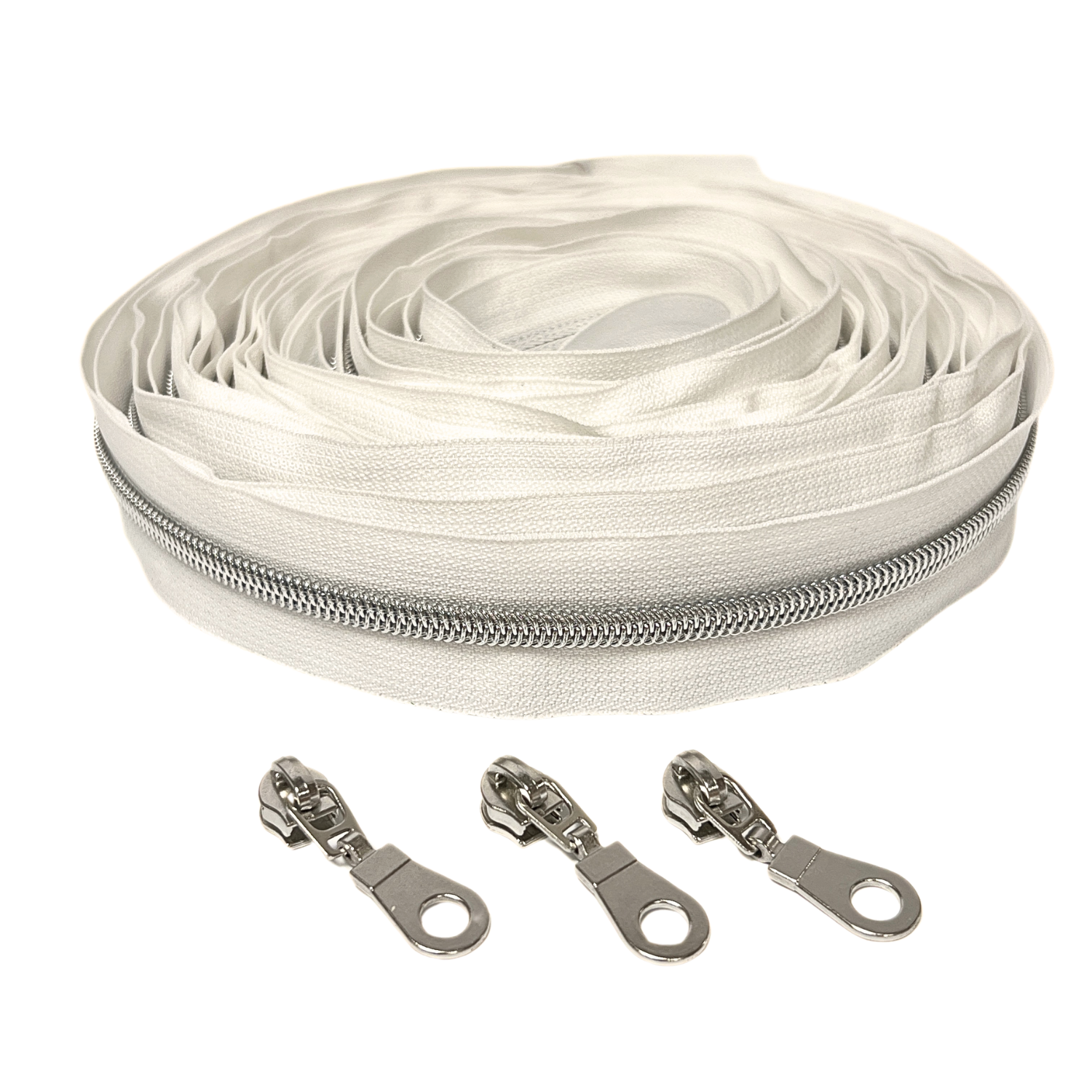 Blixtlås Metallic 6mm Vit Silver