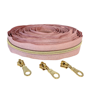 Blixtlås Metallic 6mm Antikrosa Guld