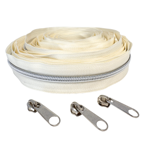 Blixtlås Metallic 6mm Antikvit Silver