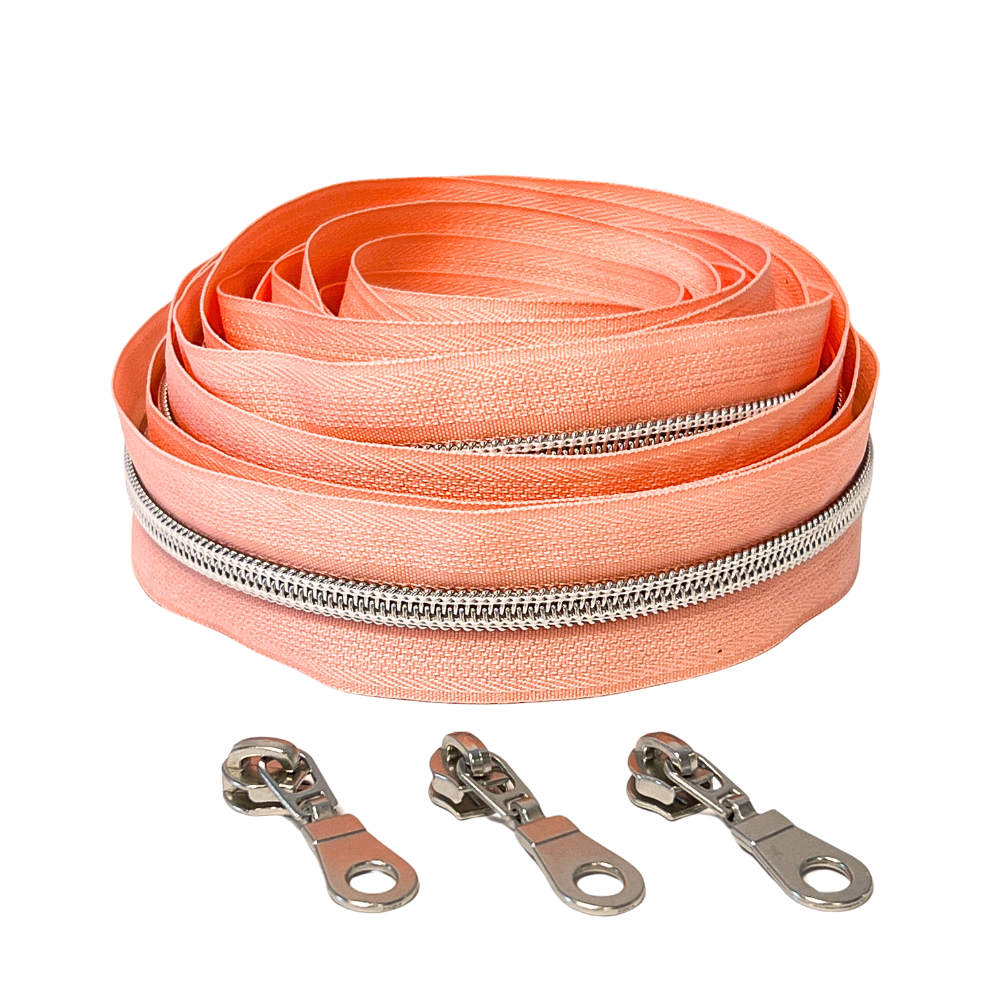 Blixtlås Metallic 6mm Aprikos Silver