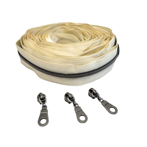 Blixtlås Metallic 6mm Creme Antiksvart