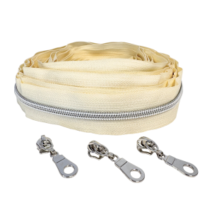 Blixtlås Metallic 6mm Creme Silver