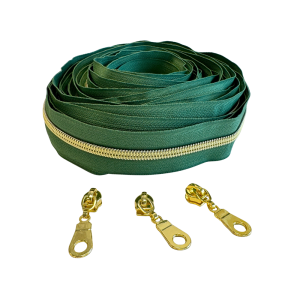 Blixtlås Metallic 6mm Grön Guld