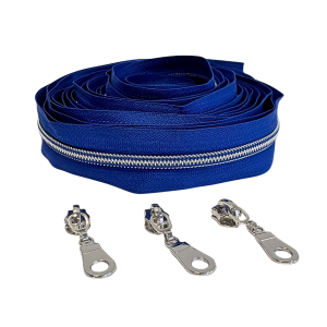 Blixtlås Metallic 6mm Kungsblå Silver