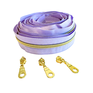 Blixtlås Metallic 6mm Lavendel Guld