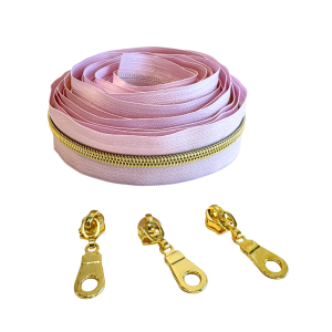 Blixtlås Metallic 6mm Lilac Guld