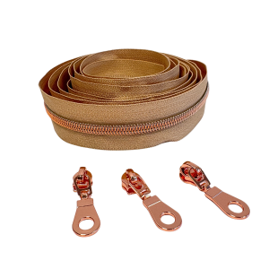 Blixtlås Metallic 6mm Ljusbrun Roséguld