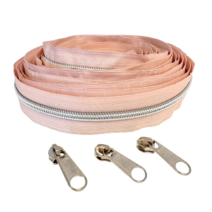 Blixtlås Metallic 6mm Puder Silver