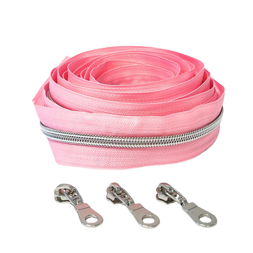 Blixtlås Metallic 6mm Rosa Silver