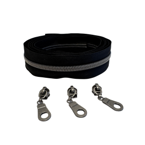 Blixtlås Metallic 6mm Svart Antiksvart