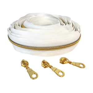 Blixtlås Metallic 6mm Vit Guld