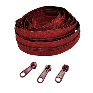 Blixtlås Plast 6mm Vinröd