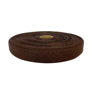 Bomullsband Herringbone Brun