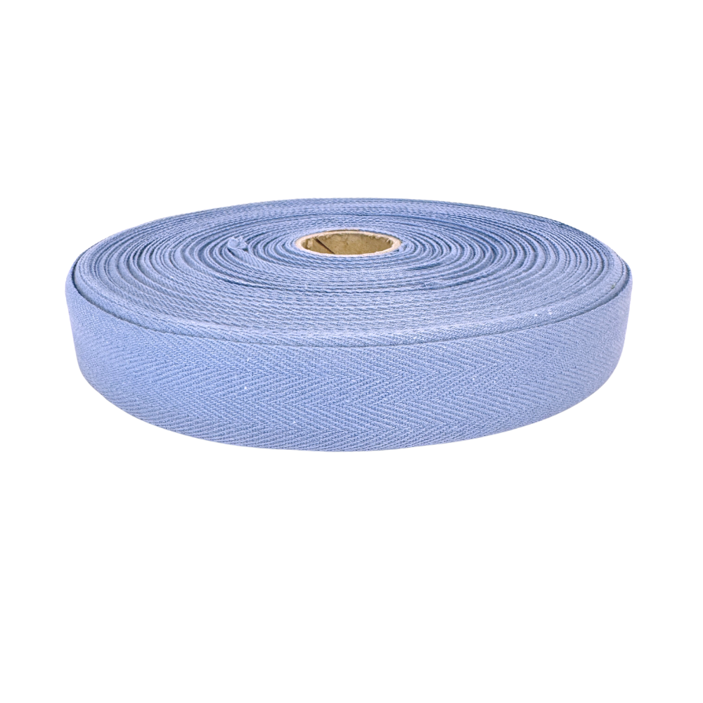 Bomullsband Herringbone Lavendelblå