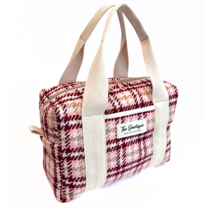 DIY-kit Duffy Bag S Tartan Rosa Vinröd